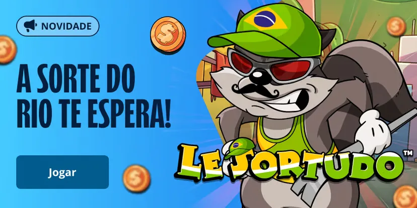 Arte de divulgação de um título de cassino com tema de leão