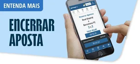 Banner do operador explicando o recurso de encerrar a aposta antes do fim do evento.
